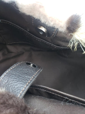 Patchwork fur shopper bag