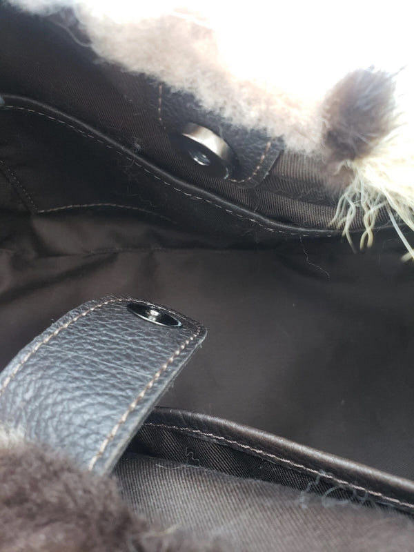 Patchwork fur shopper bag