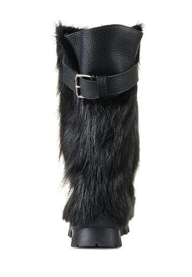 Waterproof nutria fur boots