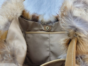Real red fox fur shopping bag