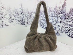 Real lamb hobo bag