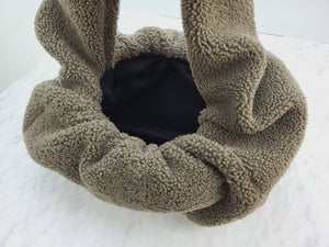 Real lamb hobo bag