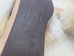Red fox fur slippers