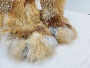 Red fox home patchwork booties
