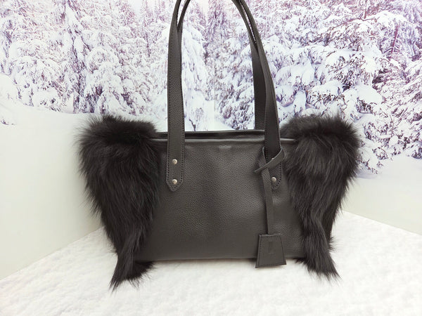 Red fox fur bag