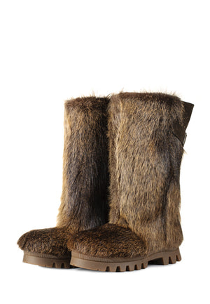 Waterproof nutria fur boots