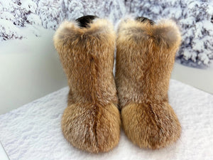 Short Fox fur and leather boots