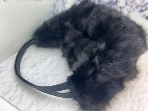 Real black fox fur bag
