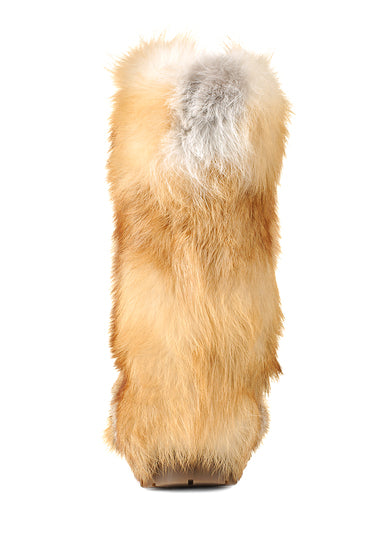 Fox fur boots