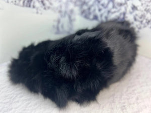 Real black fox fur bag