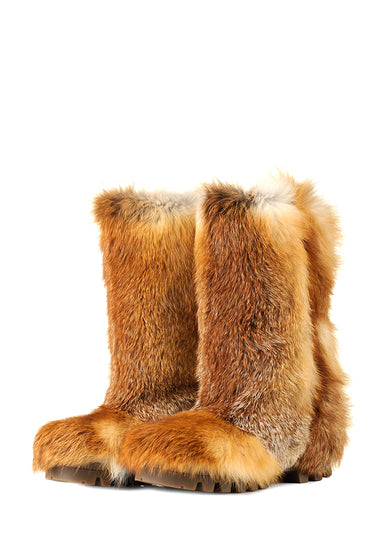 Fox fur boots