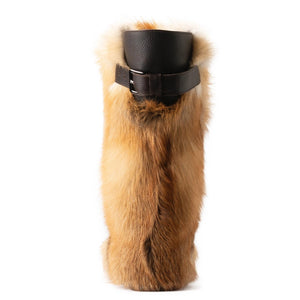 High Red fox fur leather boots