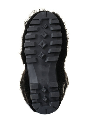 Beaver and leather fur boots