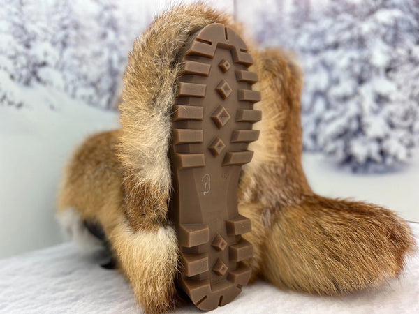 Short Fox fur and leather boots
