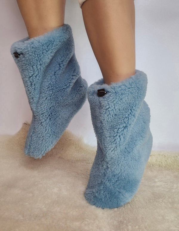Sheepskin home booties