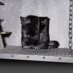 Waterproof nutria fur boots