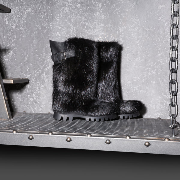 Waterproof nutria fur boots