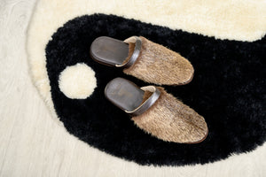 Men brown house slippers