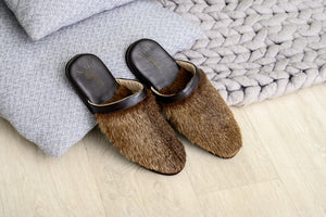 Men brown house slippers