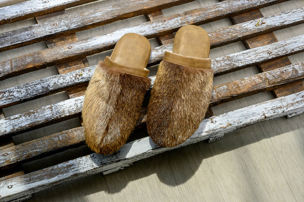Men olive house slippers