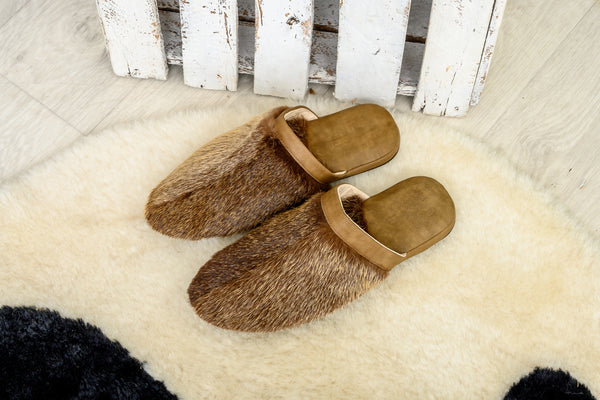 Men olive house slippers
