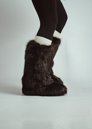 High Beaver fur boots