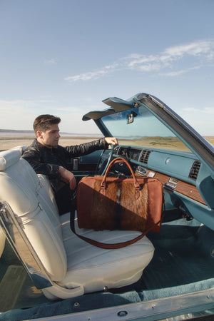 Leather weekender