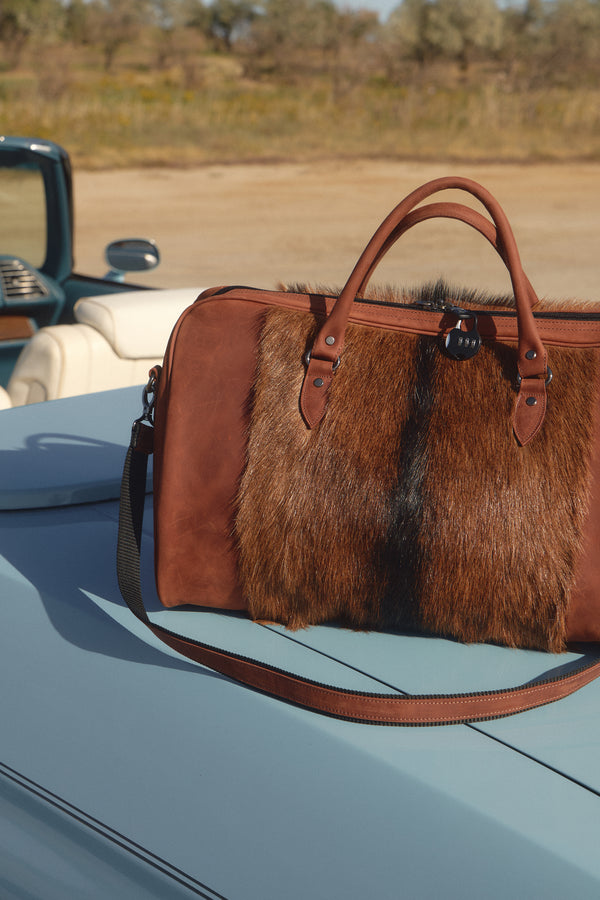 Leather weekender
