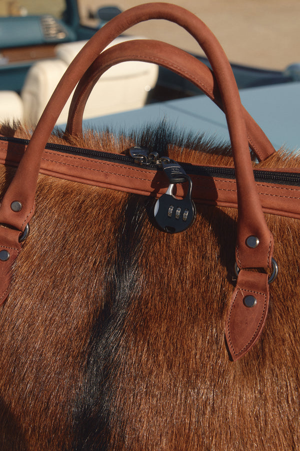 Leather weekender
