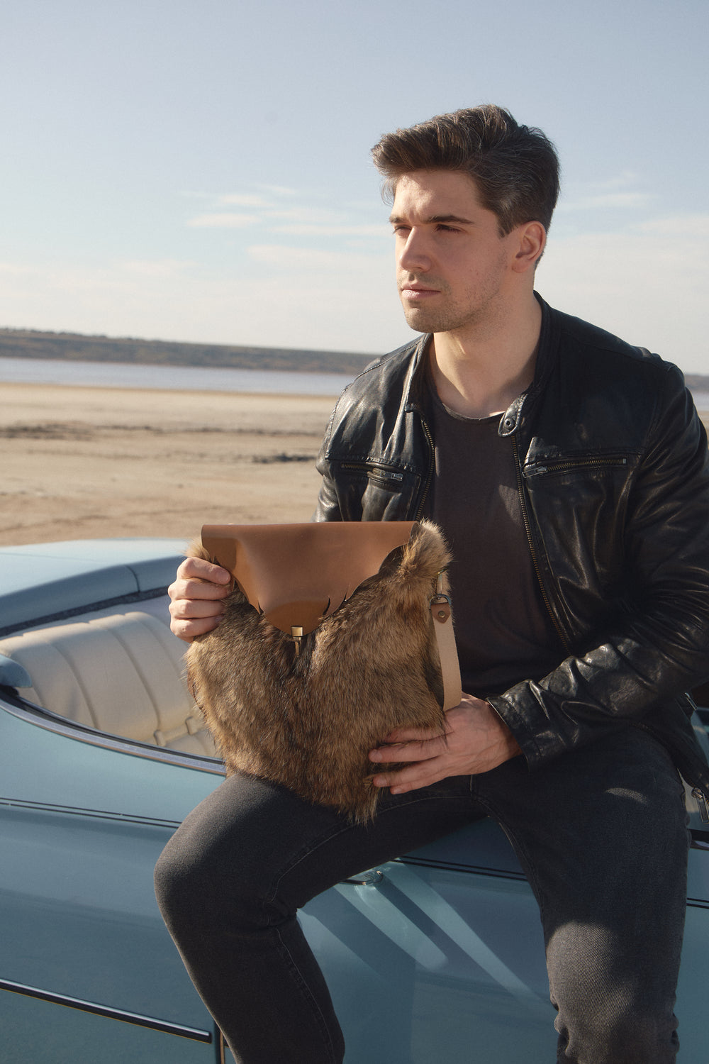Coyote fur bag