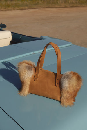 Red fox fur bag