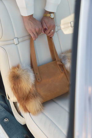Red fox fur bag