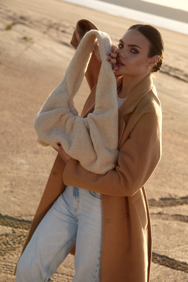 Real lamb hobo bag
