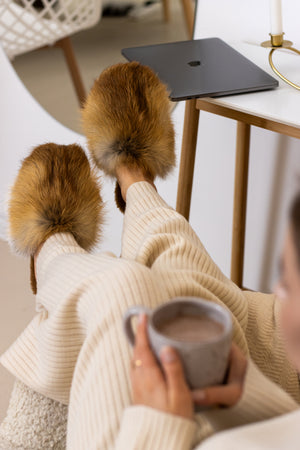 Red fox house slippers