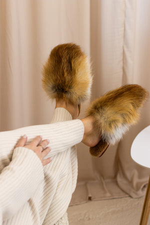 Red fox house slippers