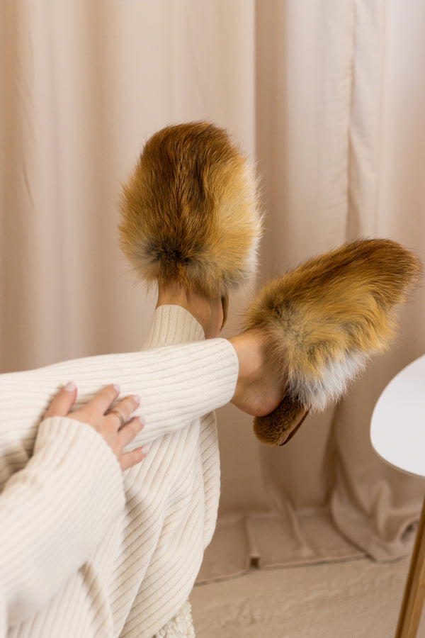 Red fox house slippers
