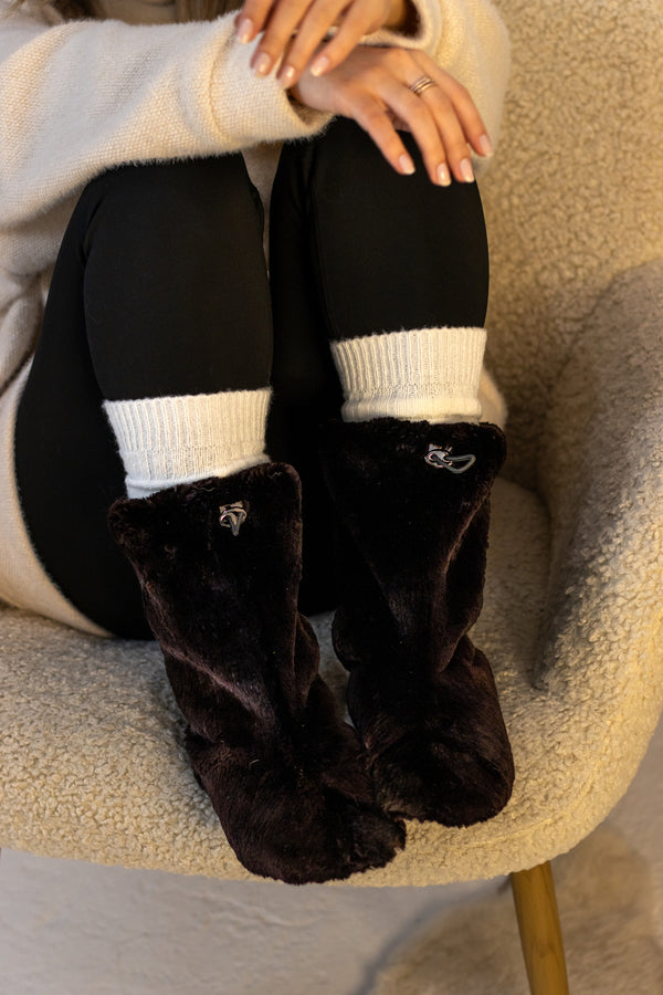 Beaver fur home booties