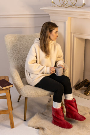 Sheepskin home booties