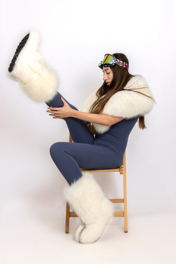 Arctic fox fur boots