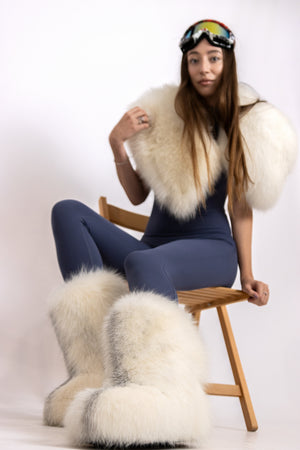 Arctic fox fur boots