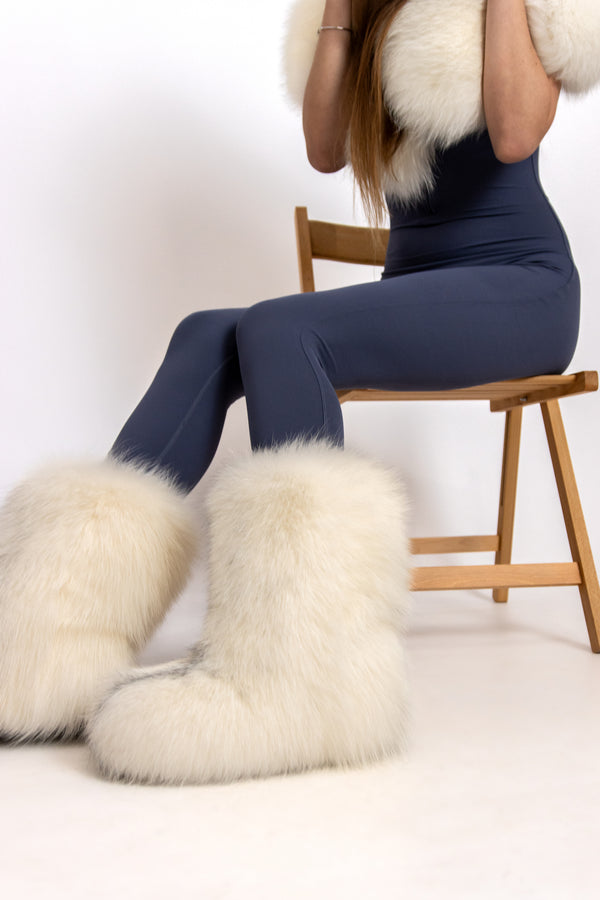 Arctic fox fur boots