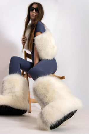 Arctic fox fur boots