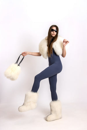 Arctic fox fur boots