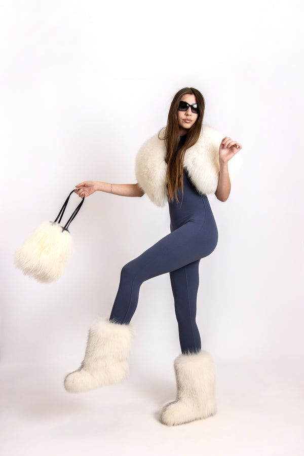Arctic fox fur boots