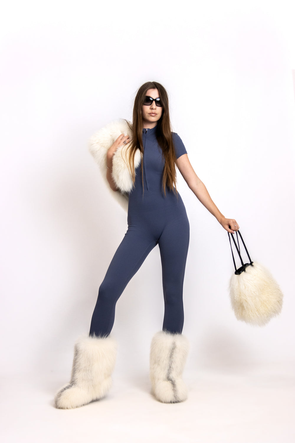 Arctic fox fur boots