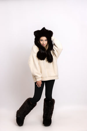 High Beaver fur boots