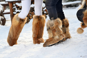 Coyote fur boots
