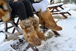 Coyote fur boots