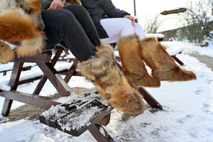 Coyote fur boots