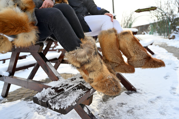 Coyote fur boots